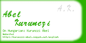 abel kurunczi business card