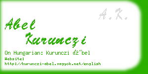 abel kurunczi business card